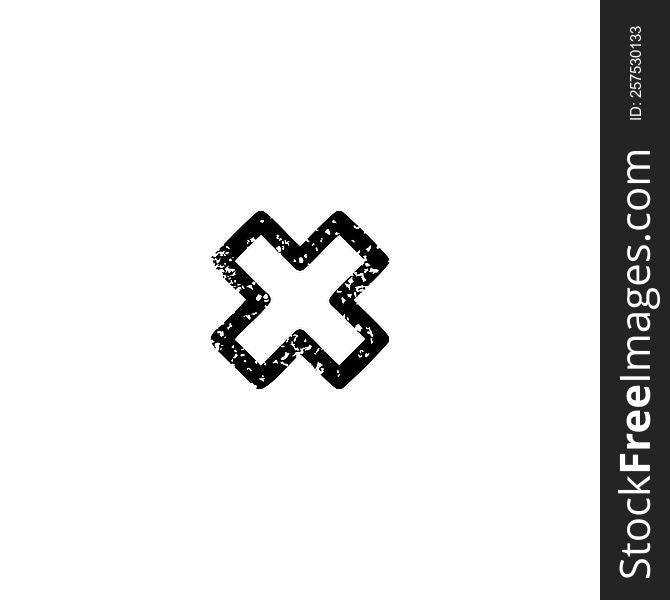 multiplication sign distressed icon symbol