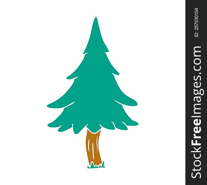 cartoon doodle of woodland pine trees