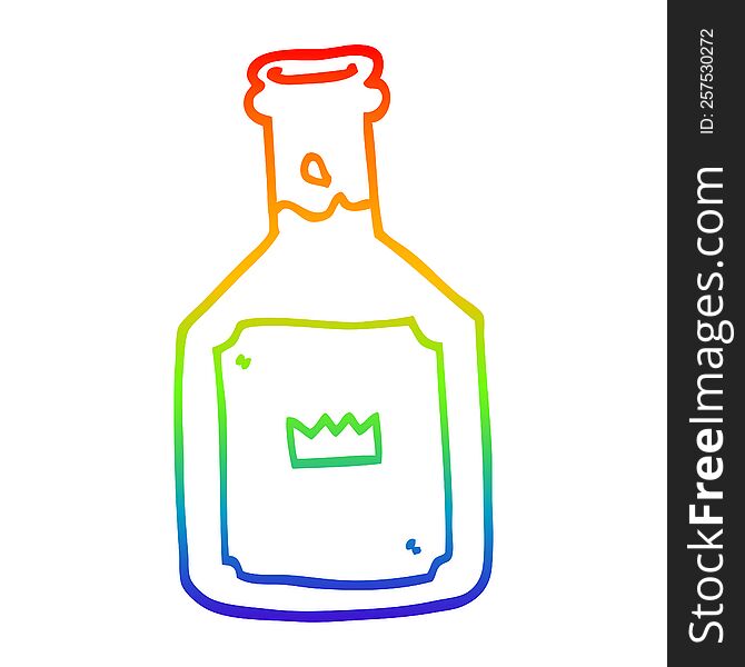 rainbow gradient line drawing of a cartoon alcoholic drink