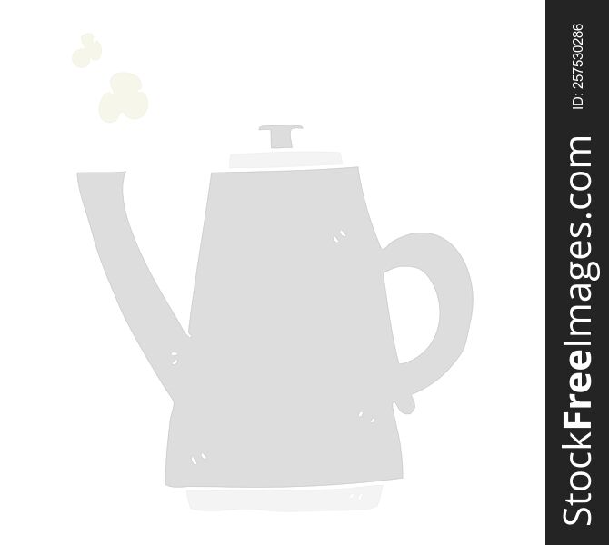 Flat Color Illustration Of A Cartoon Coffee Kettle