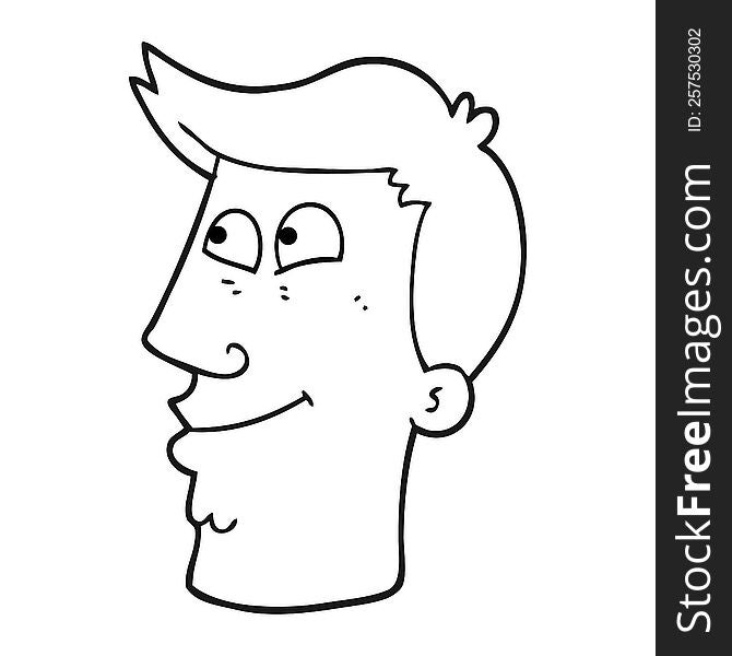 Black And White Cartoon Male Face