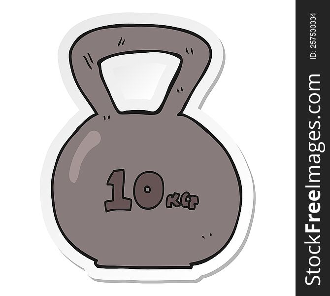 sticker of a cartoon 10kg kettle bell weight