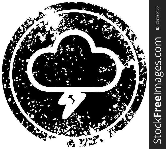 storm cloud distressed icon symbol