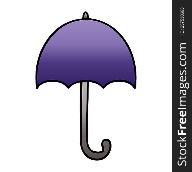 Gradient Shaded Cartoon Open Umbrella