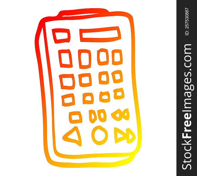 warm gradient line drawing of a cartoon remote control