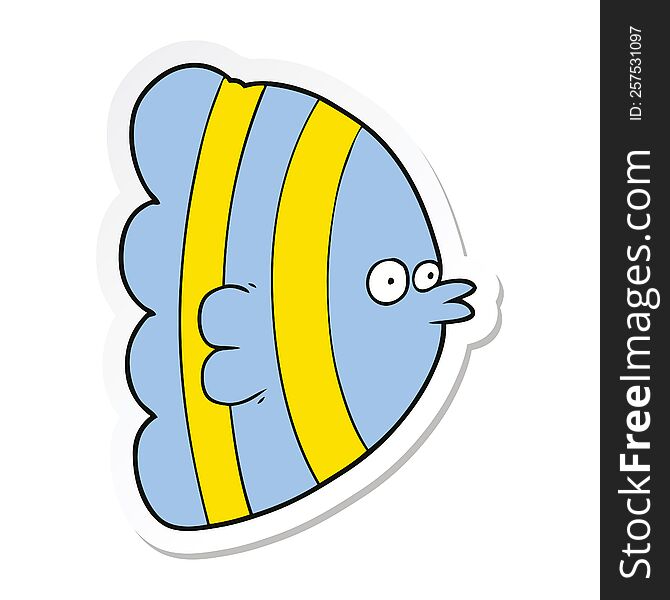 sticker of a cartoon exotic fish