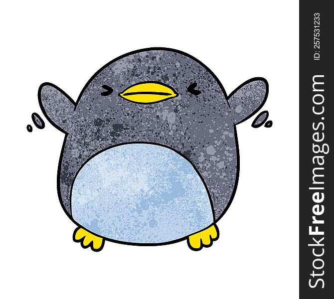 cute cartoon penguin flapping wings. cute cartoon penguin flapping wings
