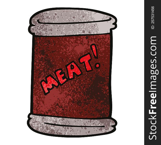cartoon doodle can of meat