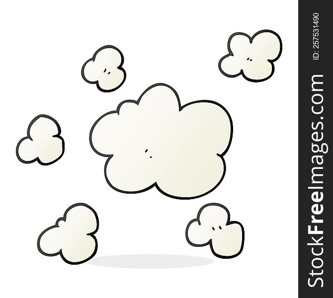 freehand drawn cartoon steam clouds