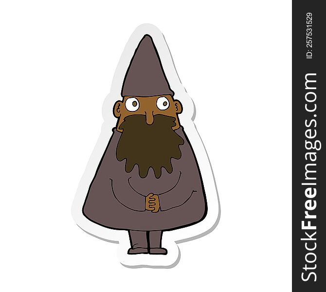 sticker of a cartoon wizard
