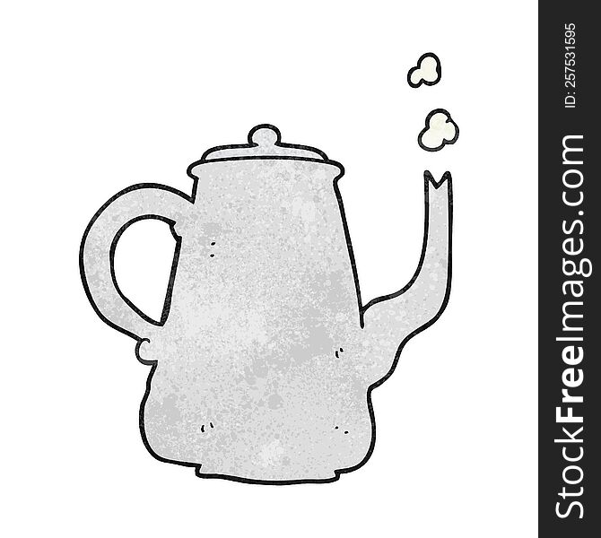 freehand textured cartoon coffee pot