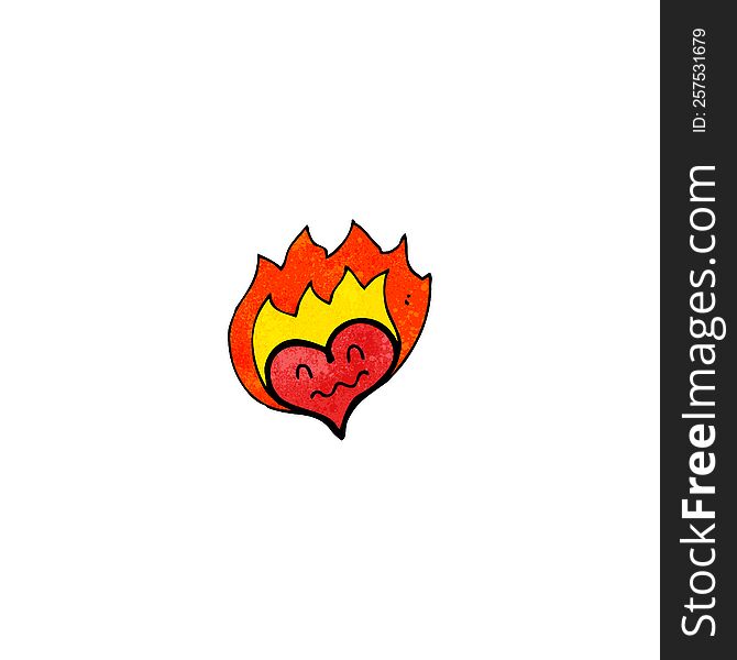 flaming heart symbol cartoon