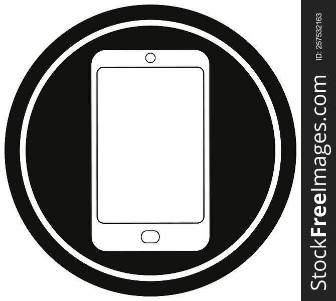 cell phone graphic circular symbol. cell phone graphic circular symbol