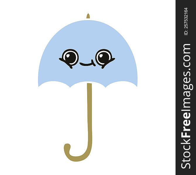 Flat Color Retro Cartoon Umbrella