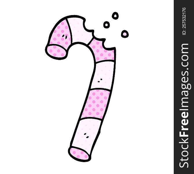 cartoon doodle pink candy cane