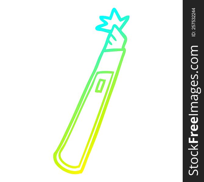 cold gradient line drawing of a cartoon craft knife