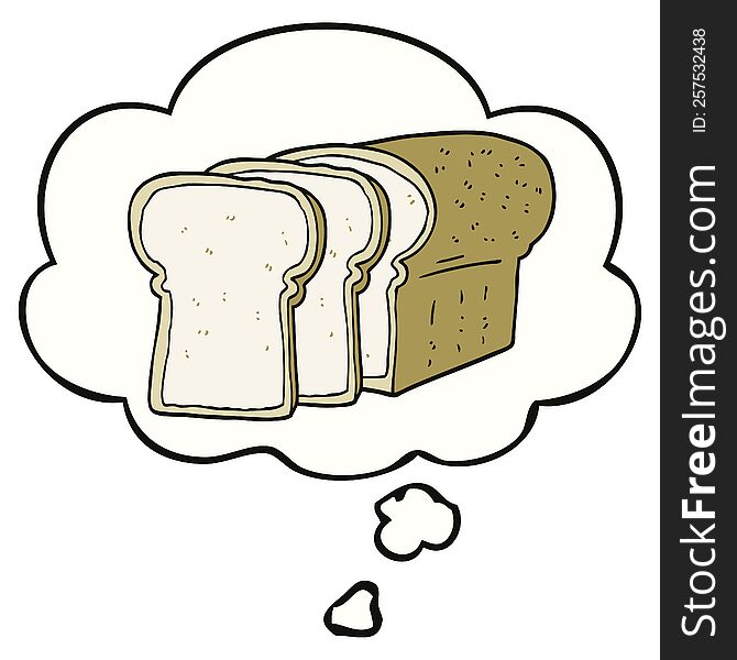 Cartoon Sliced Bread And Thought Bubble