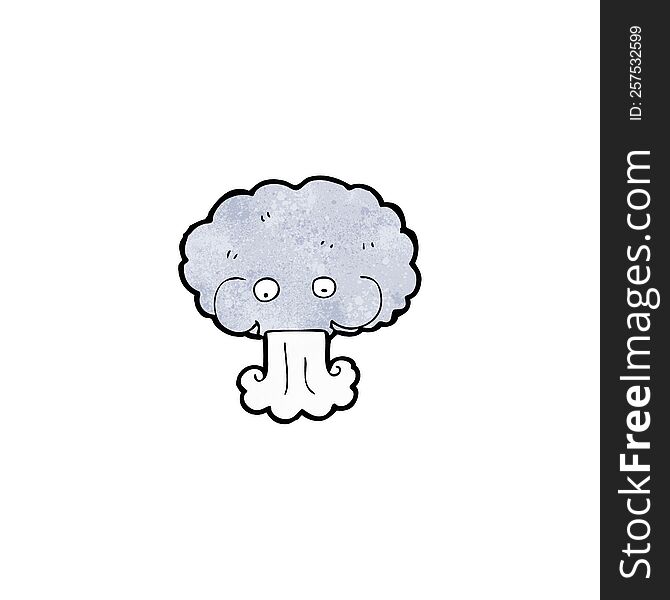 cartoon cloud blowing wind