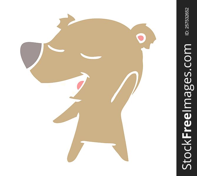 Flat Color Style Cartoon Bear