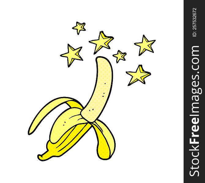 freehand drawn comic book style cartoon amazing banana