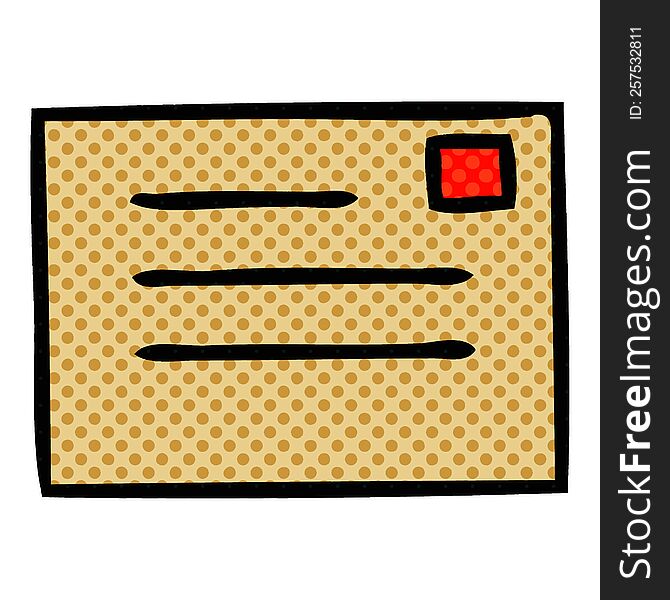 comic book style cartoon of a paper envelope