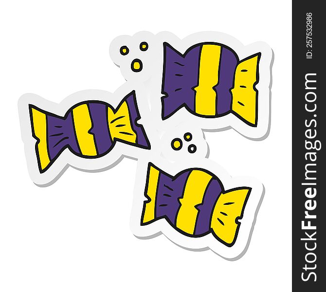 Sticker Of A Cartoon Halloween Candy