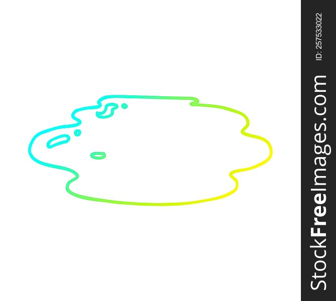 cold gradient line drawing cartoon puddle of water
