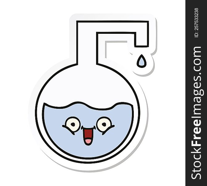 Sticker Of A Cute Cartoon Science Bottle
