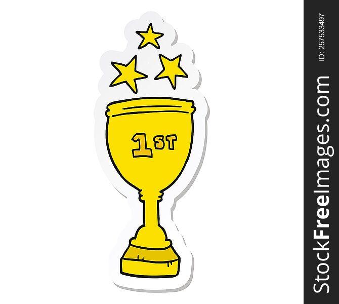 sticker of a cartoon sports trophy