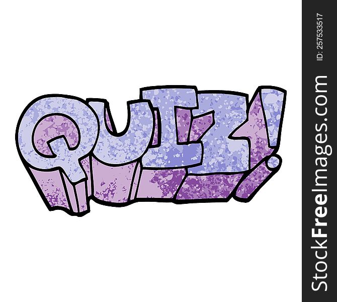 grunge textured illustration cartoon quiz symbol