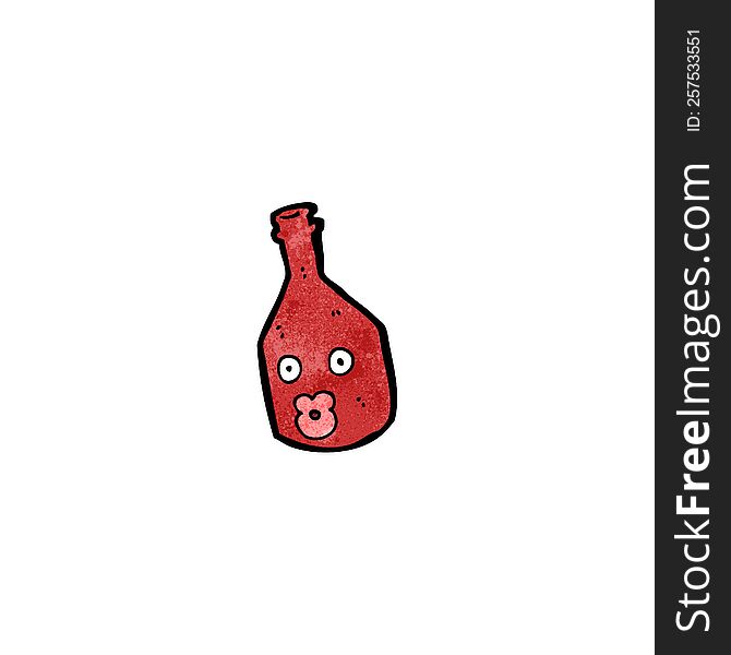 wine bottle cartoon character