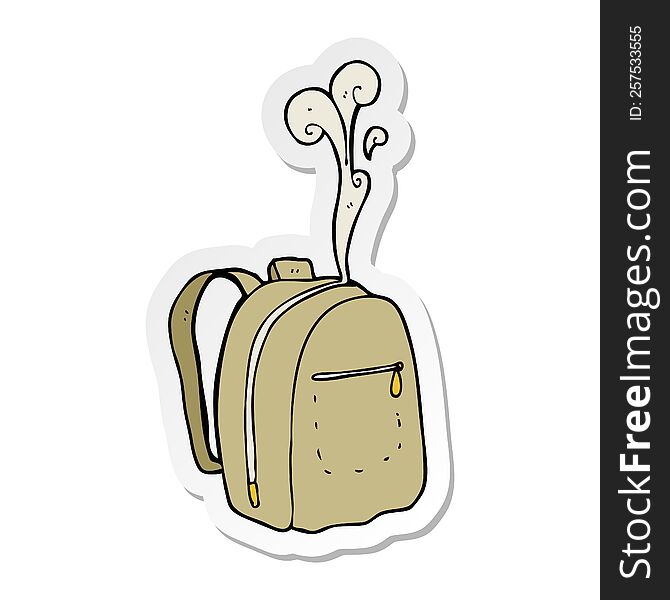 Sticker Of A Cartoon Rucksack