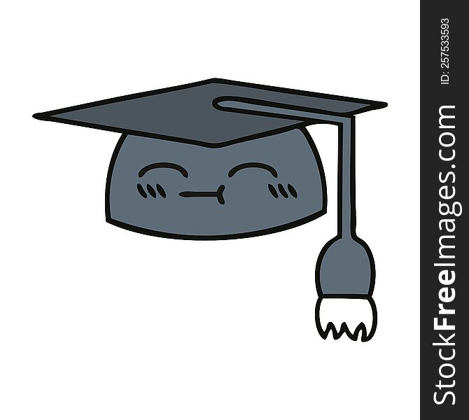 cute cartoon of a graduation hat. cute cartoon of a graduation hat