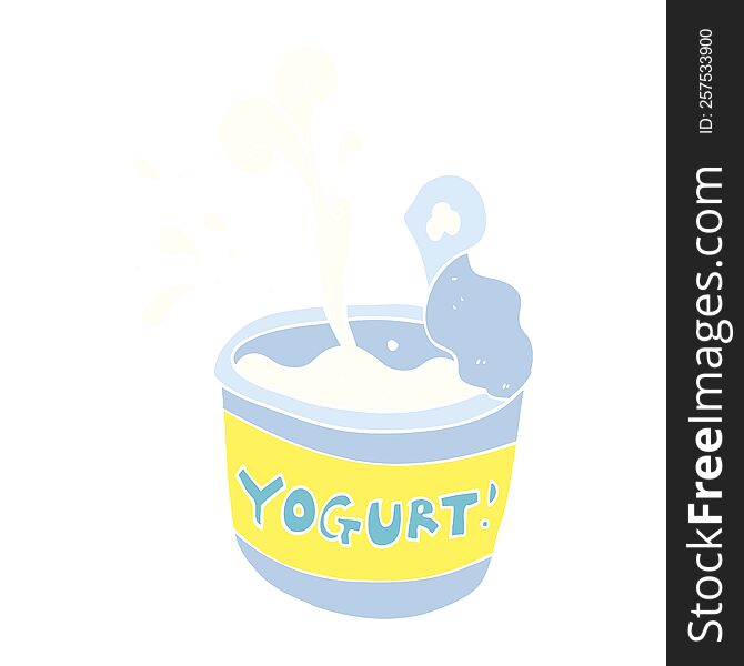flat color illustration of yogurt. flat color illustration of yogurt