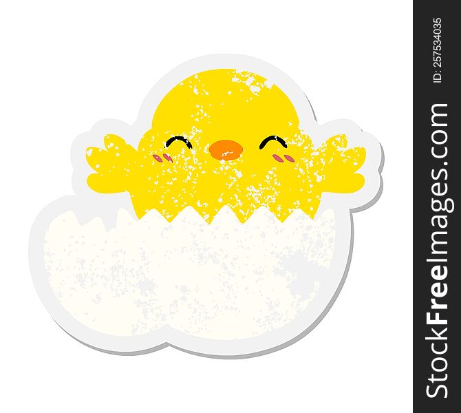 baby bird hatching from egg grunge sticker