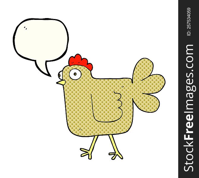 Comic Book Speech Bubble Cartoon Chicken