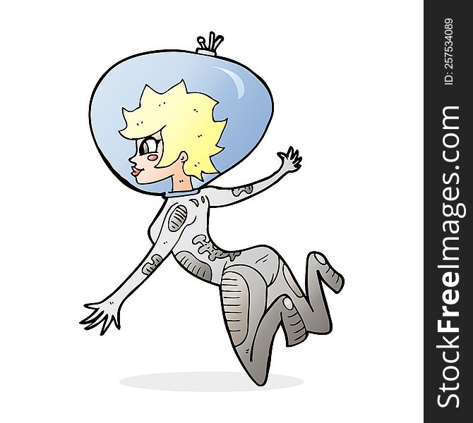 Cartoon Space Woman