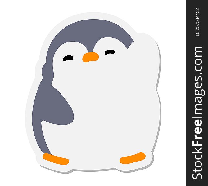 Cute Christmas Penguin Waving Sticker