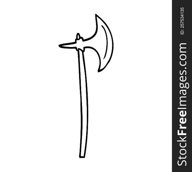 line drawing cartoon axe