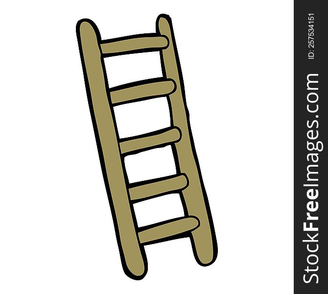Freehand drawn cartoon ladder Royalty Free Vector Image