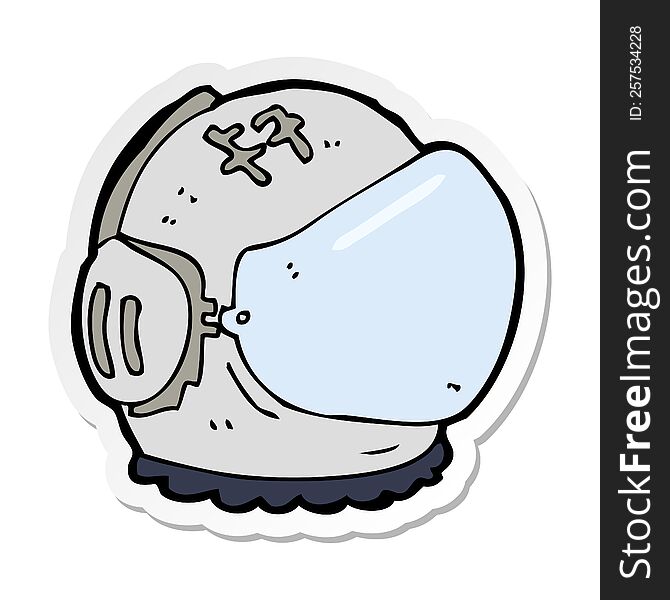 sticker of a cartoon astronaut helmet