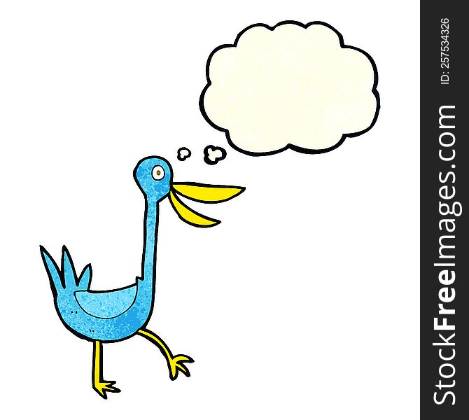 funny cartoon duck with thought bubble