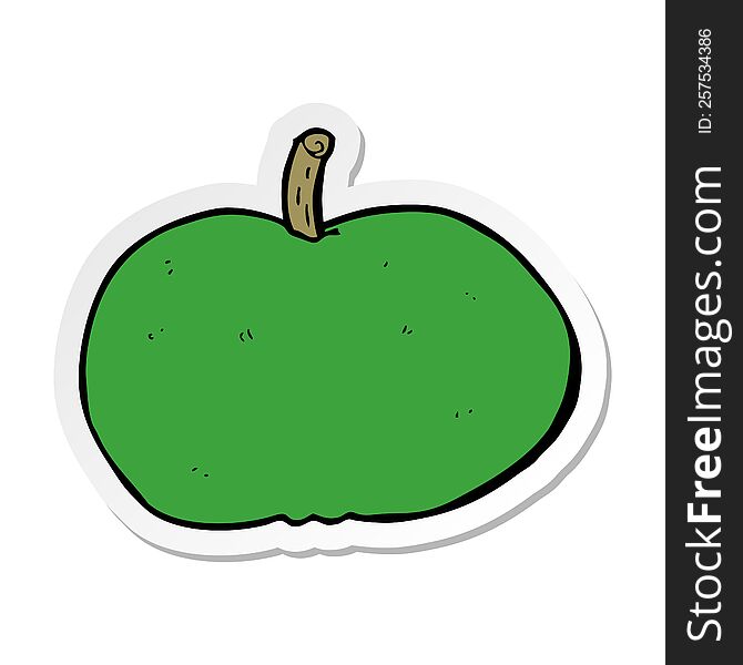sticker of a cartoon happy apple