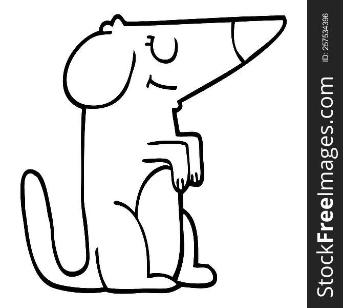 line drawing cartoon dog