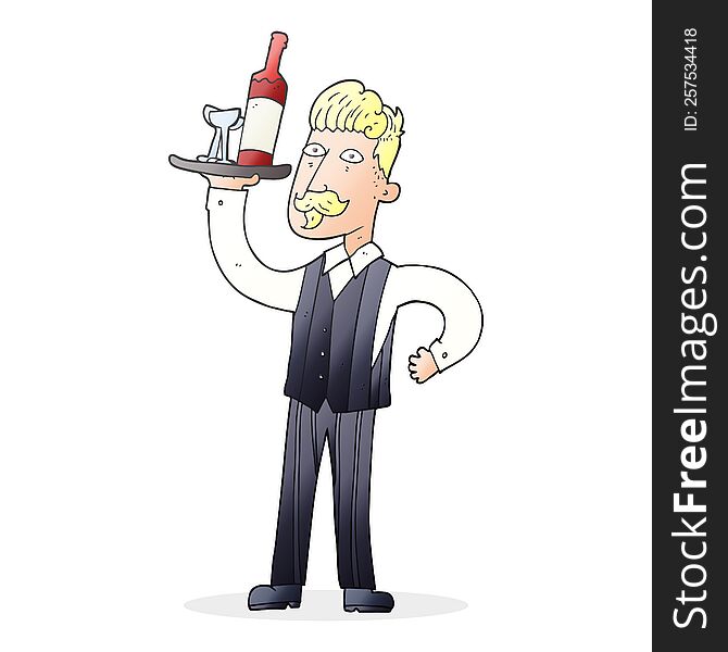 cartoon waiter