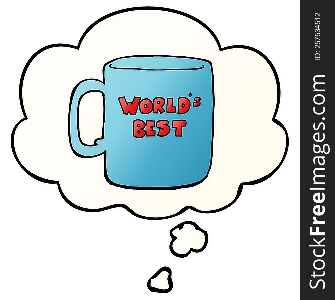 worlds best mug with thought bubble in smooth gradient style