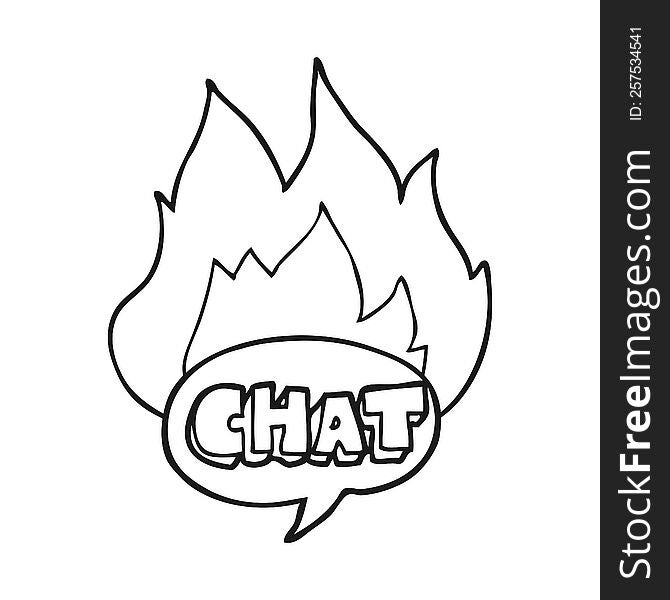 black and white cartoon chat symbol