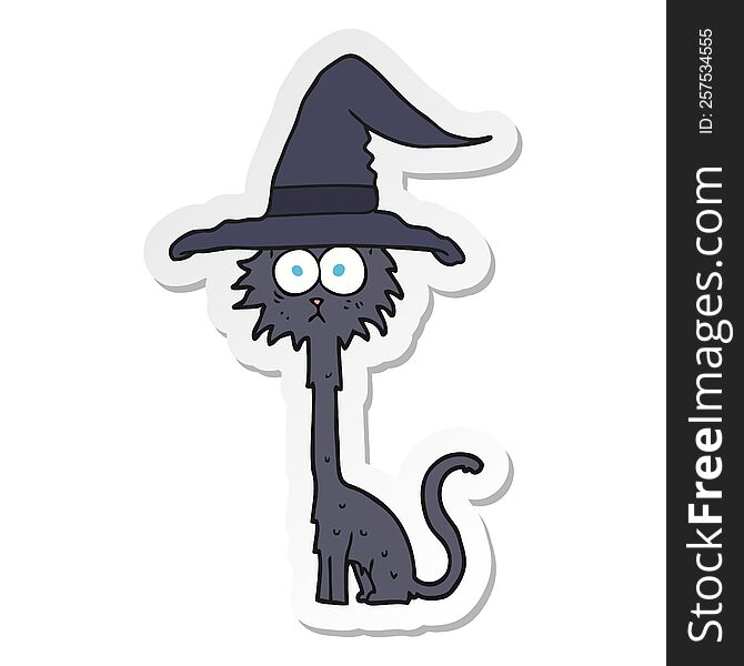 sticker of a cartoon halloween cat