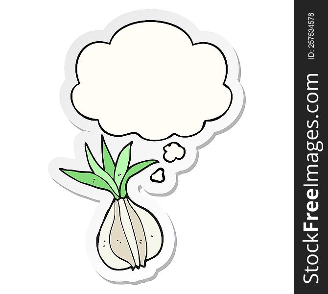 Cartoon Onion And Thought Bubble As A Printed Sticker