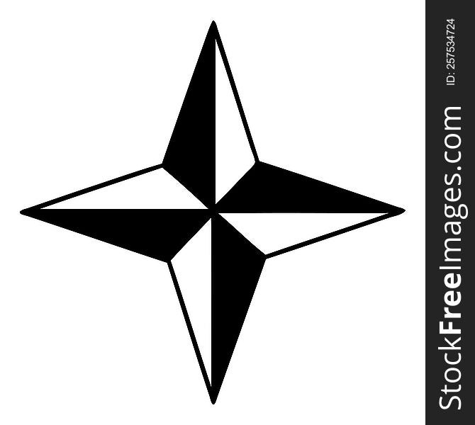 Black Line Tattoo Of A Star Symbol